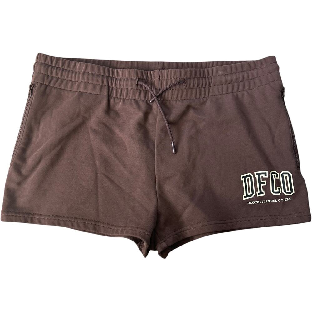 NWOT DFCO DIXXON Sweat Shorts Side Zip Pockets Brown Women’s Size 2X or XXL